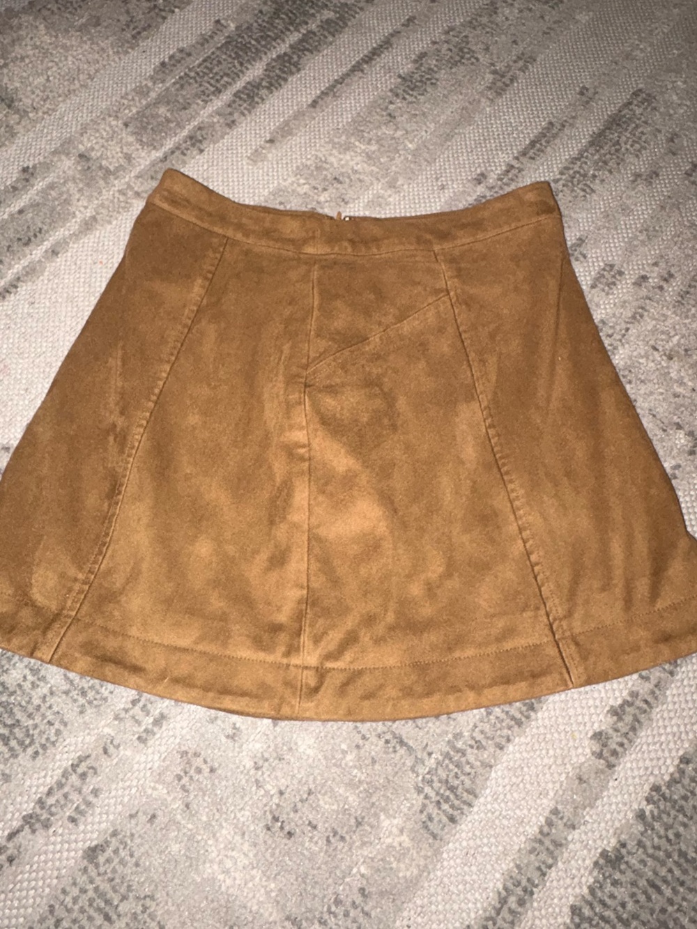 Abercrombie & Fitch Suede A-Line Mini Skirt - Tan